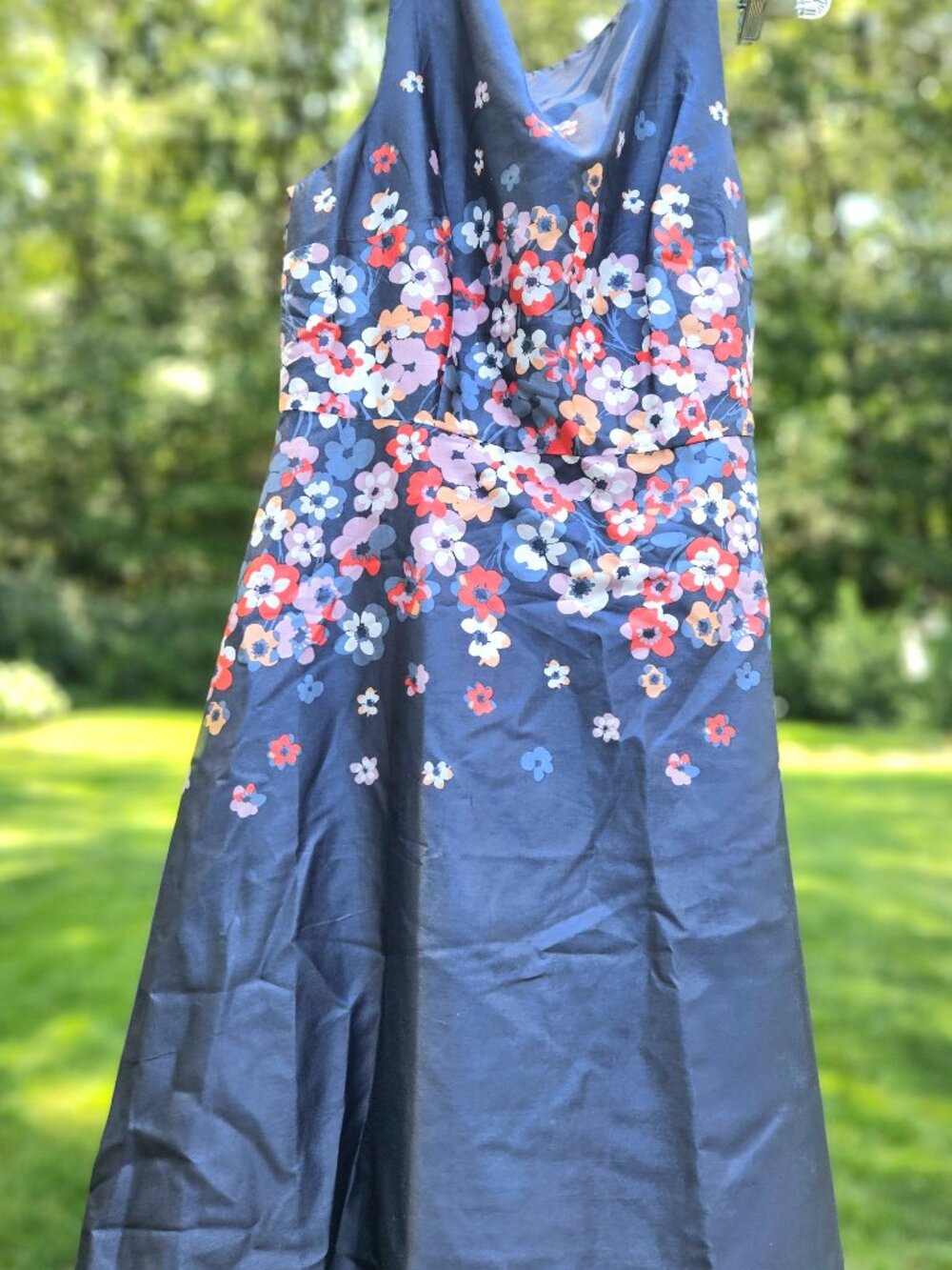 Loft grey floral dress size 12 NWT